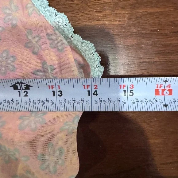 Cosabella Pink Floral Mesh Lace Trim Sheer Romance Sensual Cami Made in IT Sz M - Picture 7 of 8